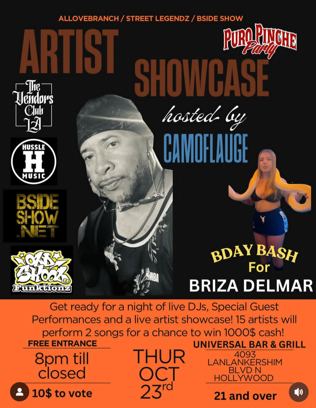 Artist Showcase Street legend Brizadelmar Birthday Bash