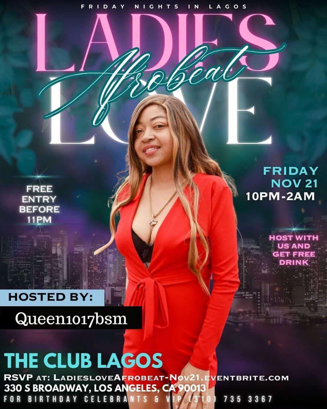 Ladies Love Afrobeat - Friday Nights in Lagos at The Club Lagos