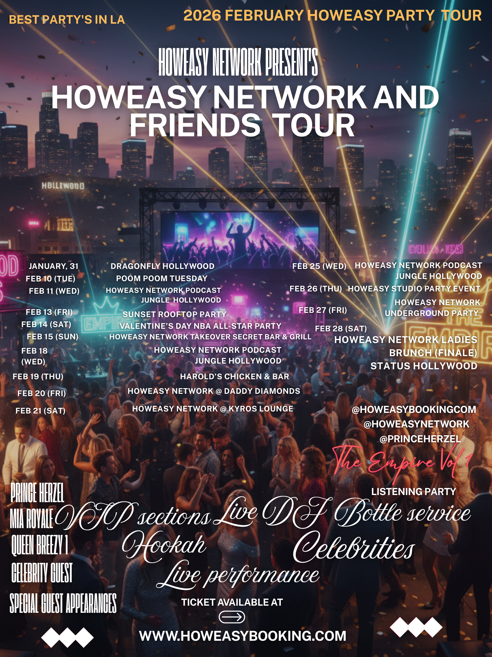 Howeasy Network and Friends Tour - February 2026 | All-Access Pass to 16 Shows